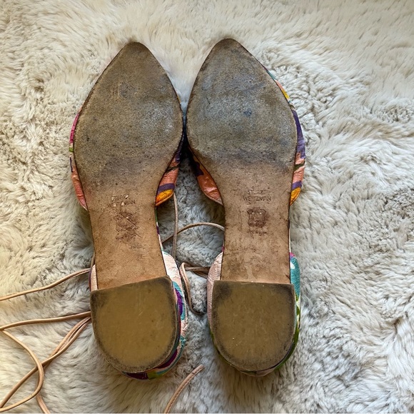 Stuart Weitzman Gilligan Watercolour Silk Flats - Picture 8 of 11